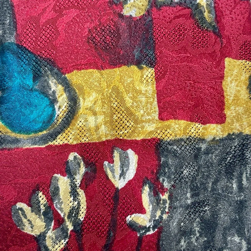 Ermenegildo Zegna 100% Silk Men's Neck Tie Floral & Geometric Red Z-792-200